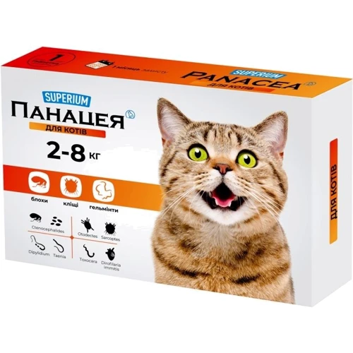 Противопаразитарные таблетки SUPERIUM Панацея для котов 2-8 кг (9127)