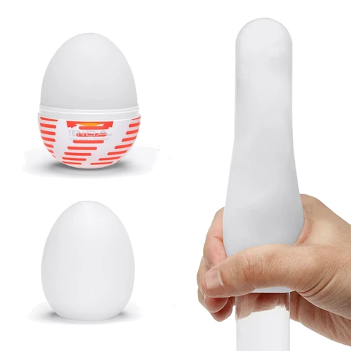 Мастурбатор-яйцо Tenga Egg Tube, рельеф с продольными линиями