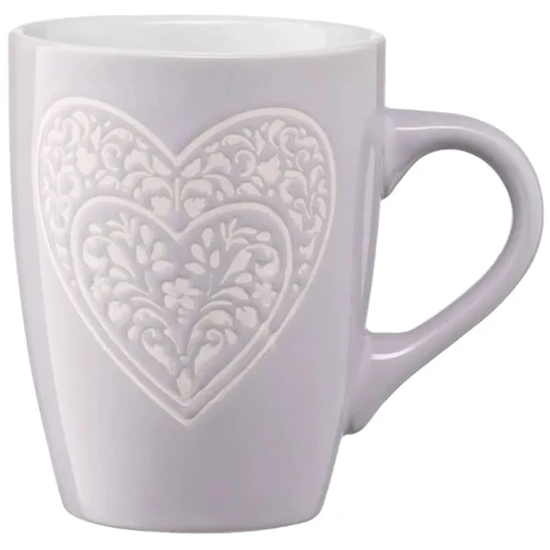 Кружка Ardesto Heart керамика серая 330 мл (AR3467GR): Форма конус