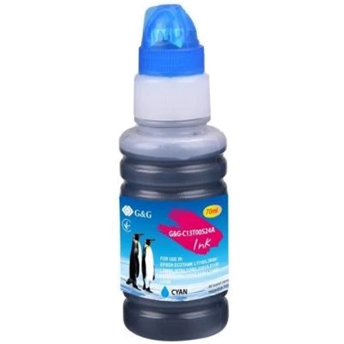Чорнило G&G Epson L31XX cyan, контейнер 70мл (G&G-C13T00S24A): Колір Cyan