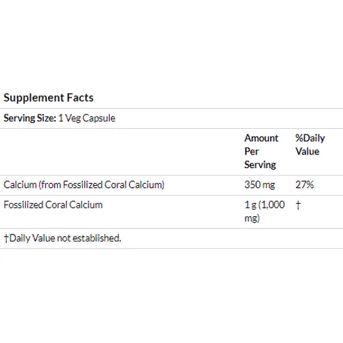 Now Foods Coral Calcium, 1.000 mg, 100 Veg Capsules (NOW-01273)