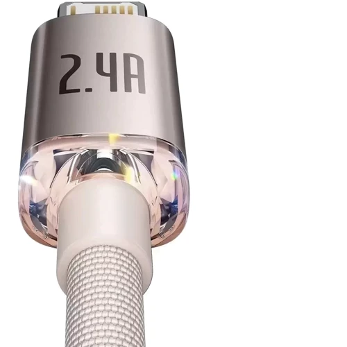 Кабель Baseus USB Cable to Lightning Crystal Shine Series 2.4A 1.2m Pink (CAJY001104): Тип USB Cable - Lightning