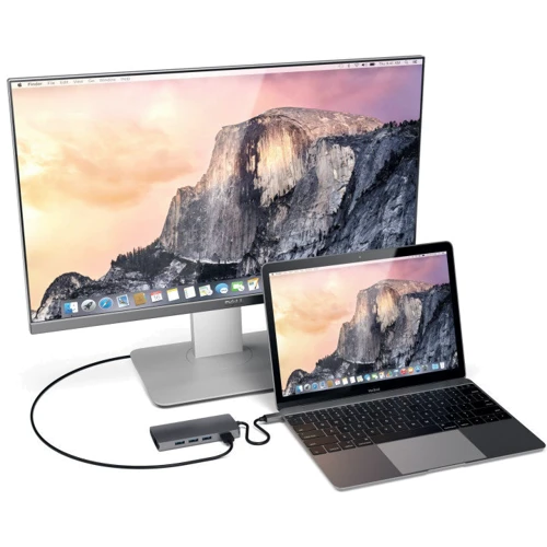 Адаптер Satechi Adapter USB-C to USB-C+RJ45+HDMI+3xUSB3.0 Space Grey (ST-TCMA2M) фото 4