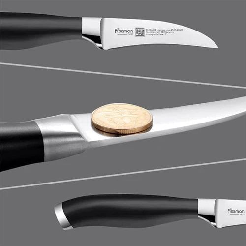 Нож для чистки овощей Fissman ELEGANCE 8 см (2477): Лезвие Нержавеющая сталь