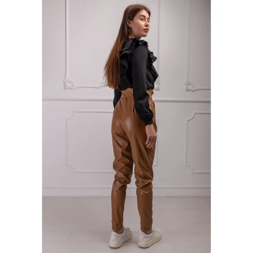 Брюки FLFashion Эдит ЦБЭ 3401 46 коричневые: Вид Брюки