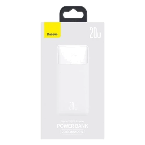 Внешний аккумулятор Baseus Power Bank 20000mAh Bipow Display 20W White (PPDML-M02): Выходное напряжение, В 12