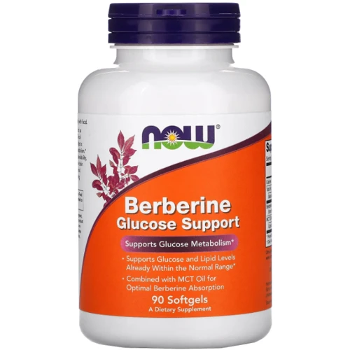 Now Foods (Berberine Glucose Support) Берберин для поддержки метаболизма глюкозы 90 желатиновых капсул