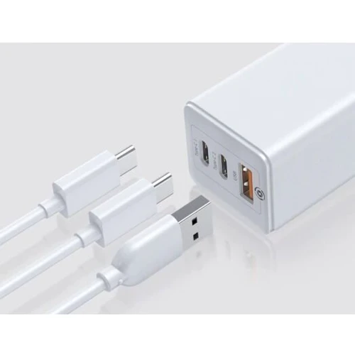 Зарядний пристрій Baseus Wall Charger GaN2 2xUSB-C+USB 65W White with USB-C Cable (CCGAN2P-B02): Кількість USB-портів 3