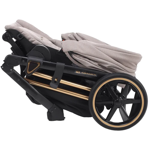 Коляска 2 в 1 Adamex Belissa Special Edidion (Gold) PS-608 капучино - капучино кожа (перфорация): Возможность установки люльки есть