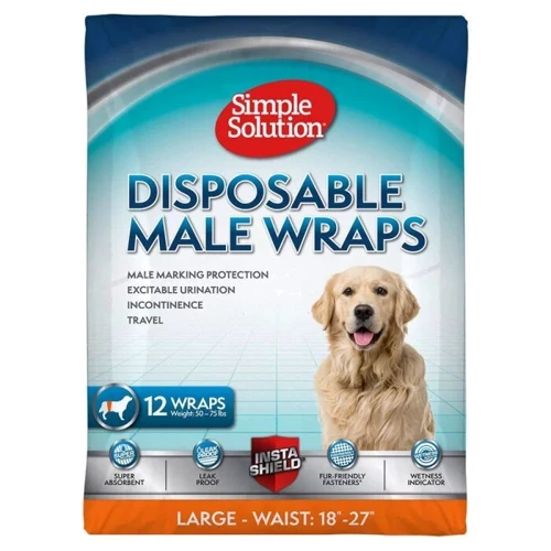 Влаговпитывающий поясок Simple Solution Disposable Male Wrap Large для собак больших пород 12 шт. (ss11539)