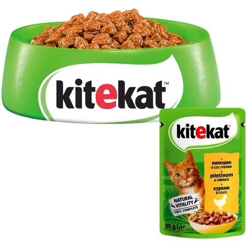 Влажный корм Kitekat для котов с курицей в соусе 85г (5900951256356): Тип паучи
