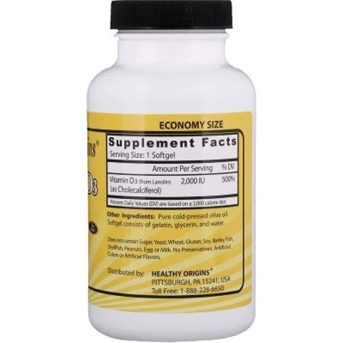 Healthy Origins Vitamin D3 2,000 IU 360 Softgels Витамин D3: Тип Витамин D