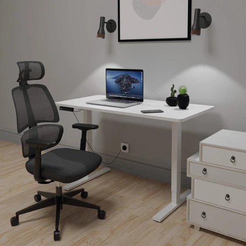 Комплект Mealux PowerDesk Lite White + Leo Air Plus Black (EVO-201 Lite W/W +Y 546 KB)