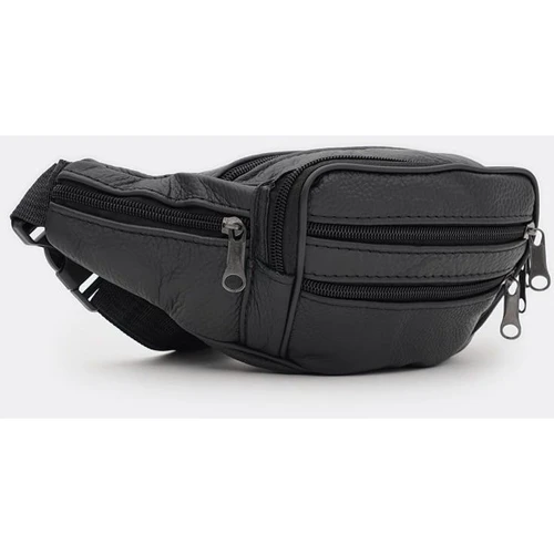 Мужская поясная сумка Borsa Leather черная (K1619p-black): Пол Мужской
