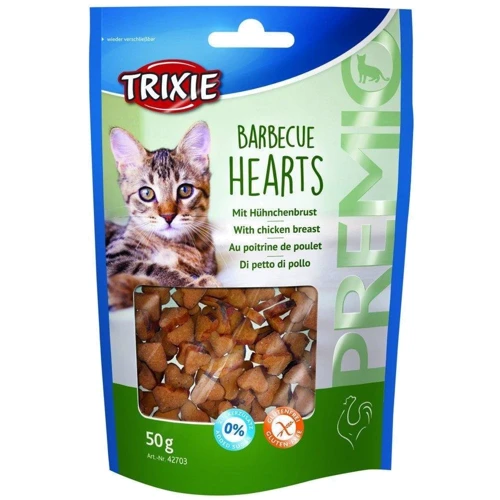 Лакомство для кошек Trixie Pemio Barbecue Hearts с курицей 50 г (4011905427034)