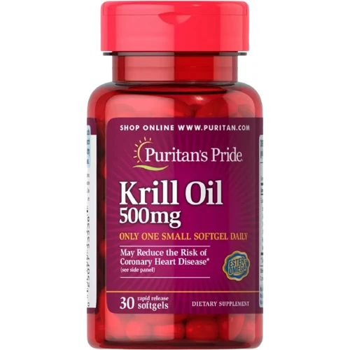 Puritan's Pride Red Krill Oil 500 mg Масло червоного криля 30 гелевих капсул