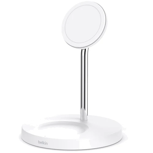 Зарядное устройство Belkin Wireless Charger Stand MagSafe White (WIZ010VFWH) for iPhone 16 I 15 I 14 I 13 I 12 series: Кабель в комплекте встроенный