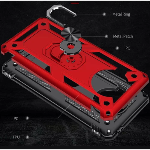 Чехол для телефонов Mobile Case Shockproof Serge Magnetic Ring Red for Xiaomi Mi 10T Lite фото 6
