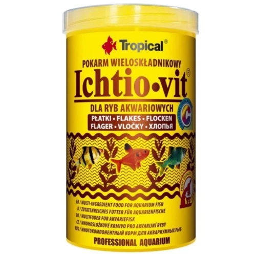 Основний корм для всіх видів риб, пластівці Tropical Ichtio-vit 250мл /50г (5900469770047): Вид корму Хлопья