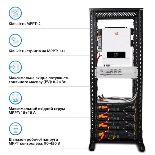 Система хранения энергии Solarverse SRV24-1MX8.2K1-LDY9.6K1-1 8.2kW 9.6kWh 4BAT LiFePO4