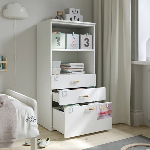Шафа ІКЕА SMÅSTAD/PLATSA 60х42х123 см біло-блакитна з 3 ящиками (695.439.24) фото 3