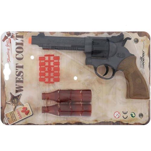 

Пистолет Edison West Colt 28см 8-зарядный с мишенью и пульками (465/32)