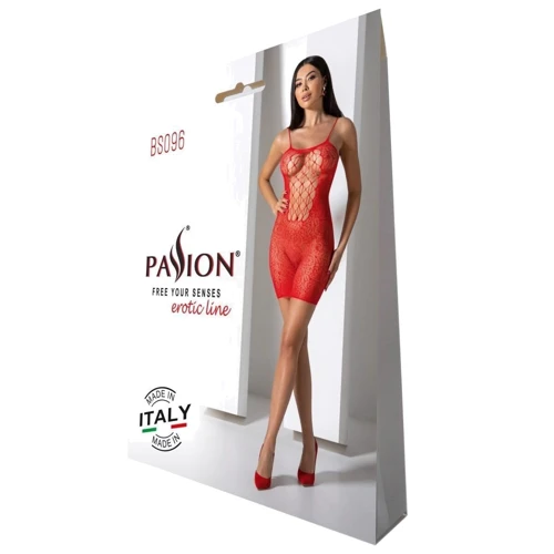 Ажурное мини-платье на тонких бретелях Passion BS096 One Size, red