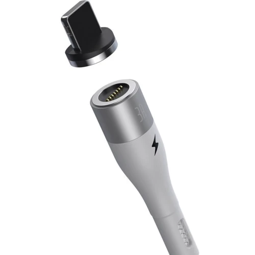 Кабель Baseus USB Cable to Lightning Zinc Magnetic Safe Fast 2.4A 1m White (CALXC-K02): Длина 1 м