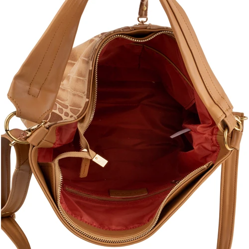 Женская сумка-мешок Laskara светло-коричневая (LK-10252-camel-giraffe): Страна производитель Чехия