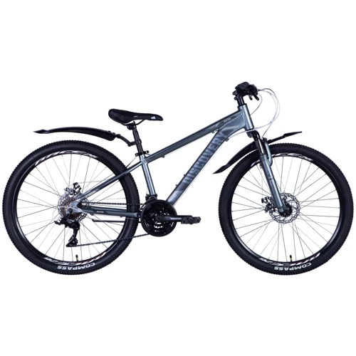 Велосипед Discovery BASTION AM DD 2024 (серо-черный (м)) 26" (OPS-DIS-26-578)