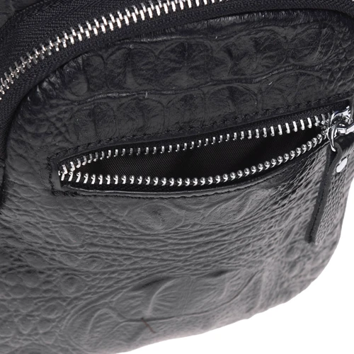 Чоловіча сумка-слінг Borsa Leather чорна (K1142-black): Матеріал Натуральна шкіра