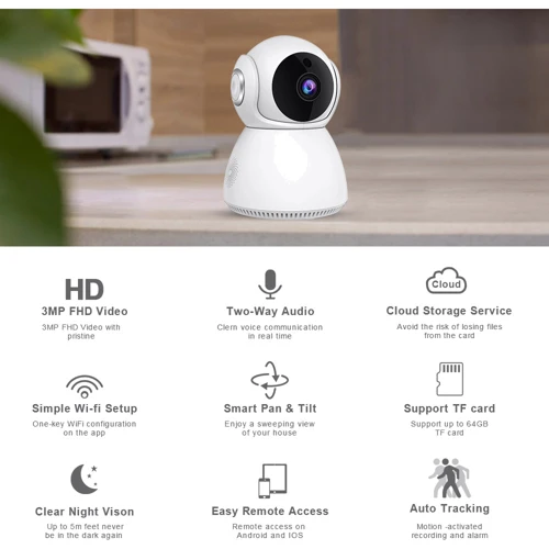 IP-камера відеоспостереження V380 Home Smart Camera White: Тип корпуса Спрямована (міні-камера)