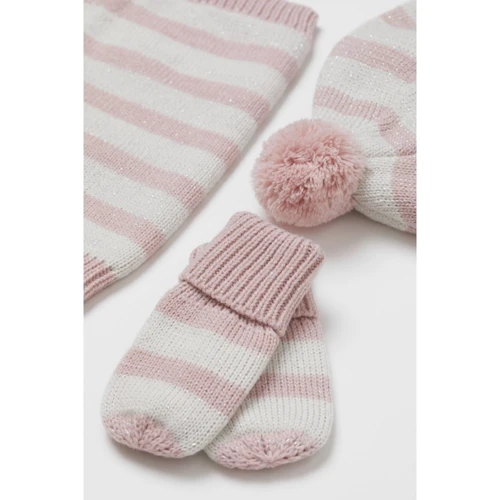 Комплект (шапка, хомут, варежки) H&M 7783030 74-80 см розовый: Пол Девочка