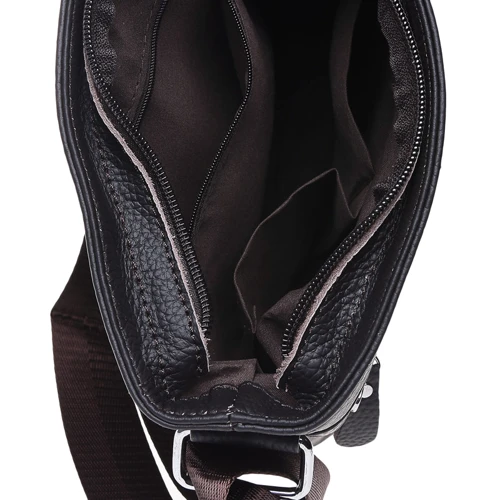 Чоловіча сумка планшет Borsa Leather темно-коричнева (1t15502m-brown): Фактура матова, Зерниста