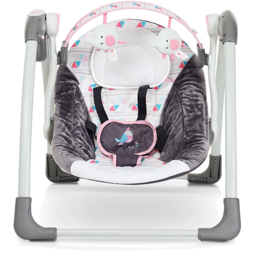 Крісло-гойдалка Mastela Deluxe Portable Swing Сіро-рожева (6504): Вік з народження
