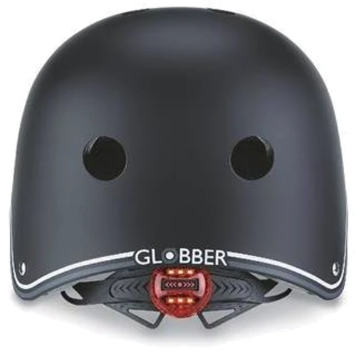 Шолом захисний дитячий GLOBBER, чорний, з ліхтариком, 48-53см (XS / S): Розмір XS