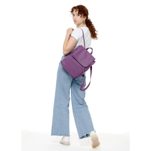 Жіночий рюкзак Sambag Loft MQN фіолетовий (22220018): Фактура Матовая, Гладкая