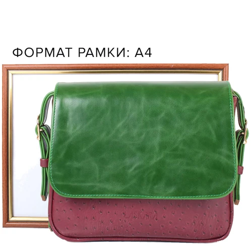 Жіноча сумка почтальонка Laskara різнобарвна (LK-10245-green-plum): Стать жіночий