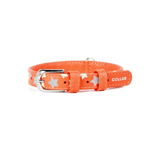 Ошейник Collar Glamour с узором Звездочка Светящийся 21-29 см 12 мм оранжевый (4823089301112): Цвет оранжевый