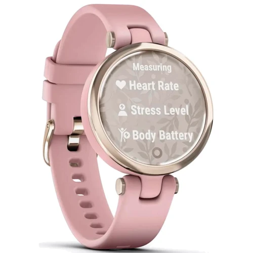 Смарт-часы Garmin Lily Cream Gold Bezel with Dust Rose Case and Silicone Band (010-02384-13): Материал корпуса алюминий (Безель)