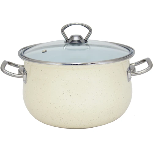 Кастрюля INFINITY SCE P150B со cтеклянной крышкой 22 см/5л Cream (6367515)