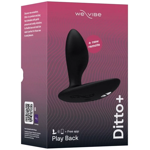 Анальная смарт-вибропробка We-Vibe Ditto+ Satin Black с пультом ДУ