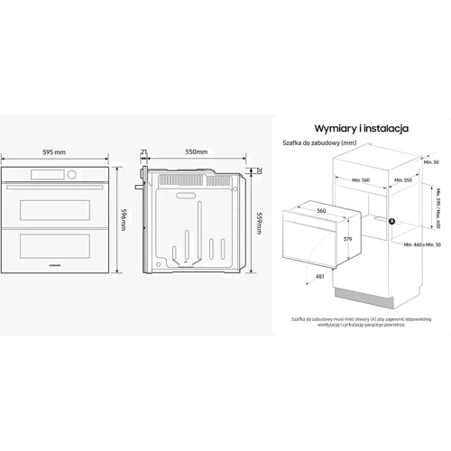 Духовой шкаф электрический Samsung NV7B5785KAK: Функция СВЧ нет