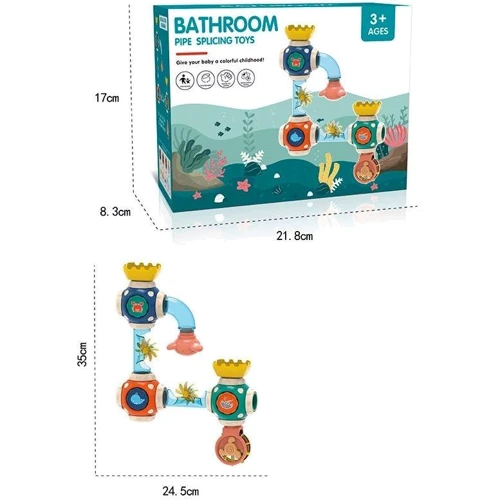 Игрушка для купания сборная труба на липучках, лопости двигаются от потока воды (390B): Производитель Noname