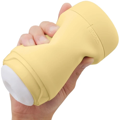Мастурбатор Tenga Puffy Custard Yellow (ультрамягкий материал, многоразовый, сквозной)