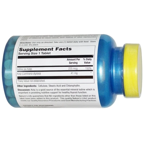 Nature's Life Icelandic Kelp, 500 Tablets (NLI-00231): Форма випуску таблетки