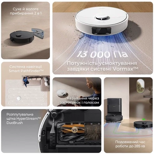 Робот уборщик Dreame Bot D20 Black (RLD35GA-BL)