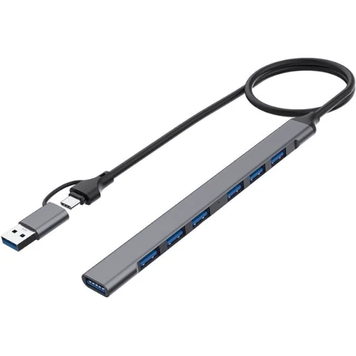 Адаптер XOKO Adapter USB-C+USB to 7xUSB3.0 (XK-AC-700m-SL)