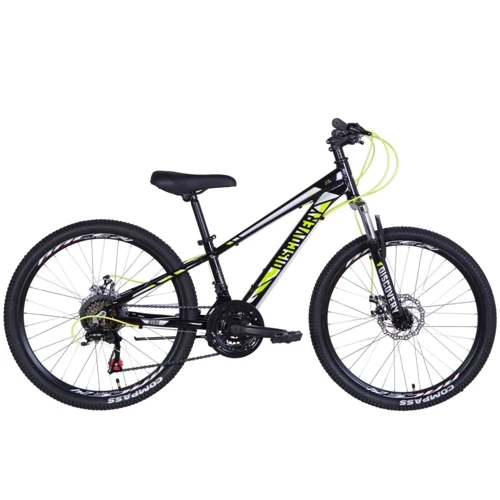 Велосипед Discovery 24" QUBE AM DD рама-11.5" 2021 Black/Yellow (OPS-DIS-24-268)