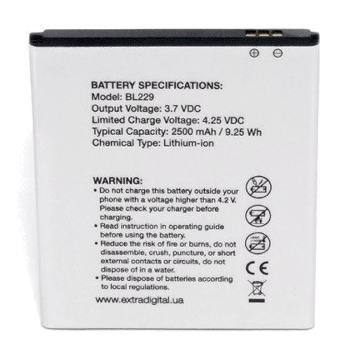 Аккумулятор ExtraDigital 2500mAh (BML6366) for Lenovo BL229: Производитель ExtraDigital